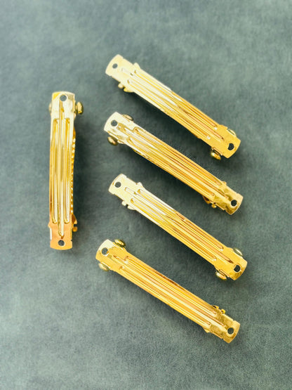 Gold Barrette Hair Clip Bases 2 Inches