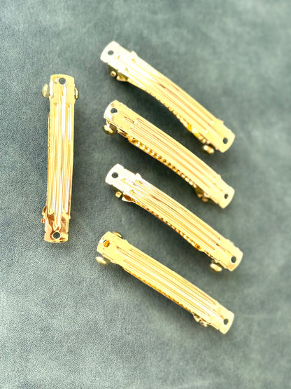 Gold Barrette Hair Clip Bases 2.5 Inches
