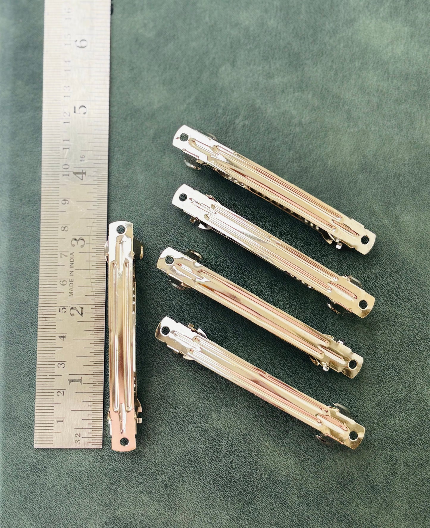 Silver Barrette Hair Clip Bases 3 Inches