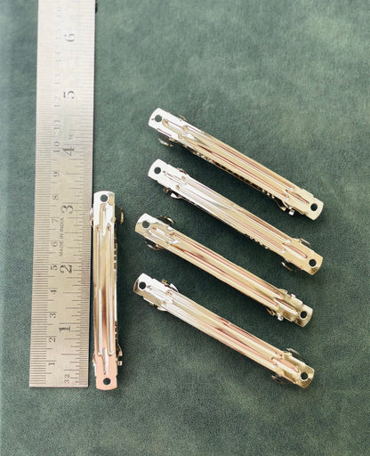 Silver Barrette Hair Clip Bases 3 Inches