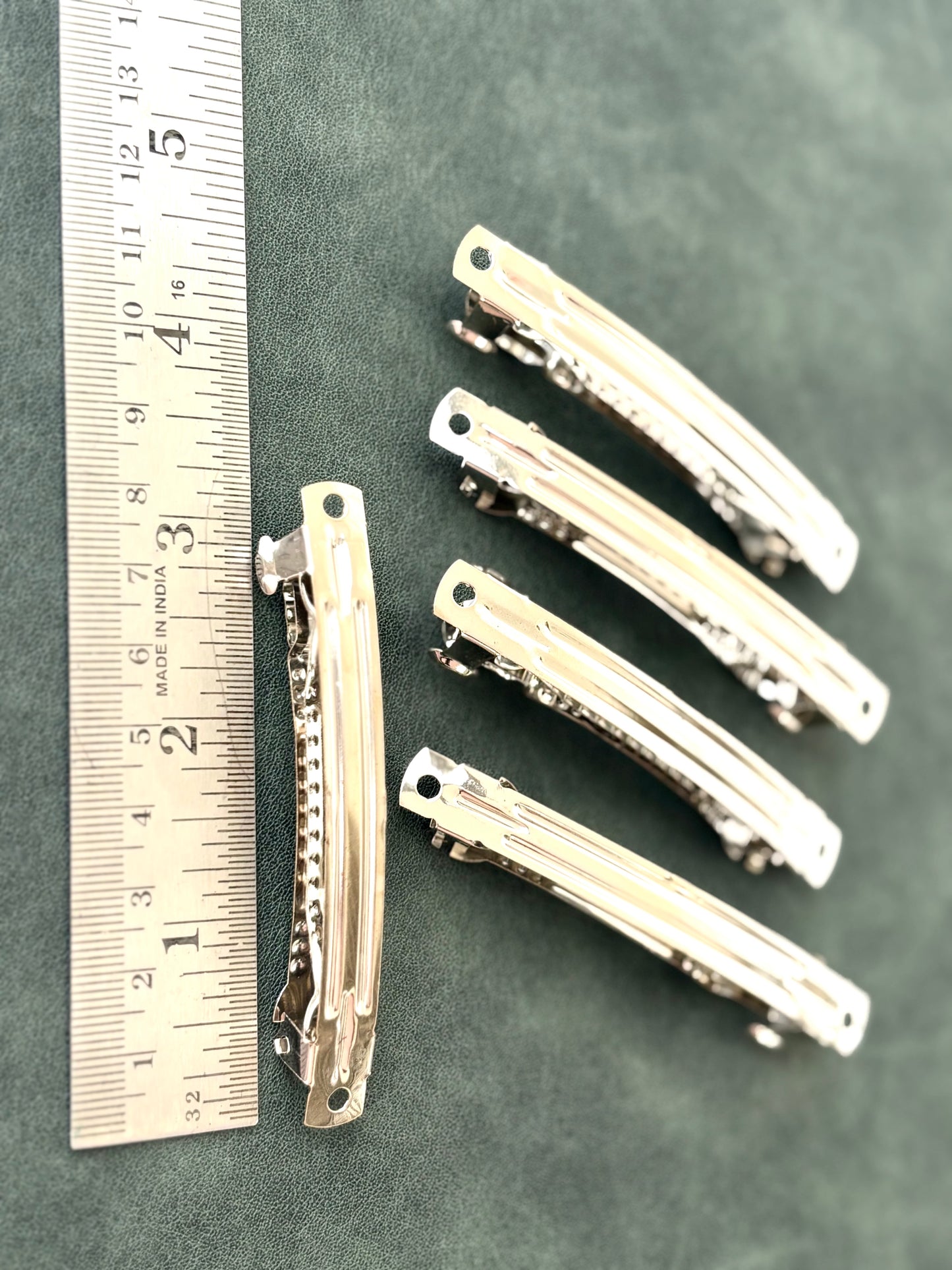 Silver Barrette Hair Clip Bases 3 Inches