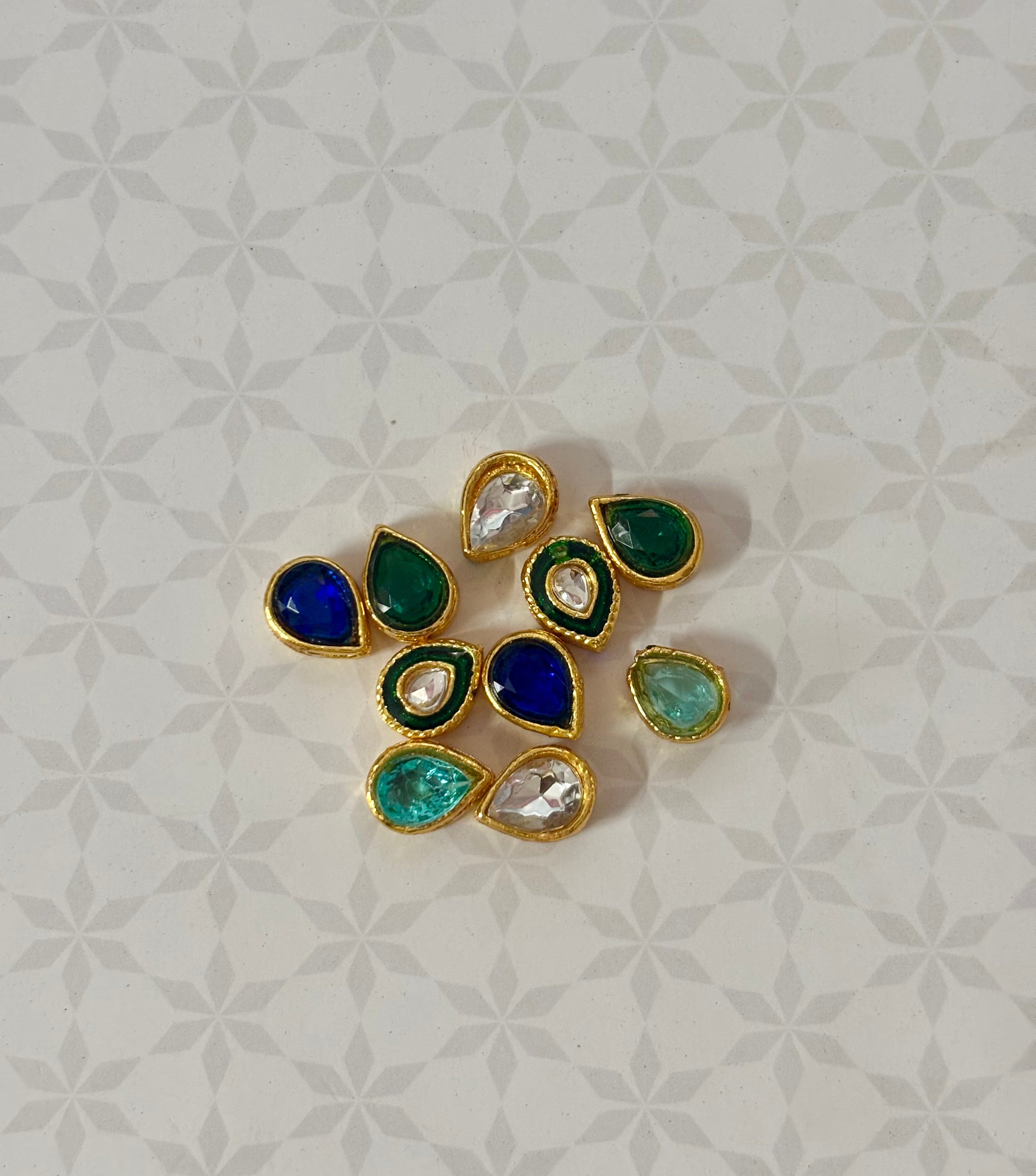 Multicolor Stone Gold Plated Kundan Drops