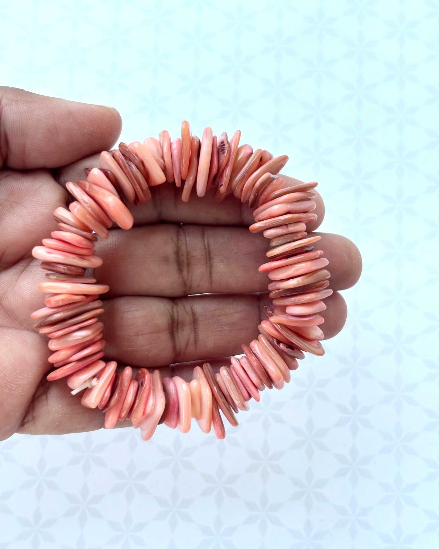 Peach Shell Chip Stretch Bracelet