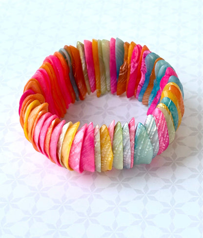 Multi-Color Heishi Shell Disc Bracelet