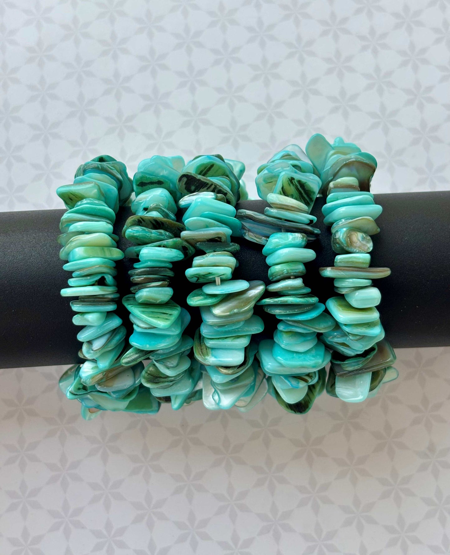 Aqua Turquoise Shell Chip Bracelet