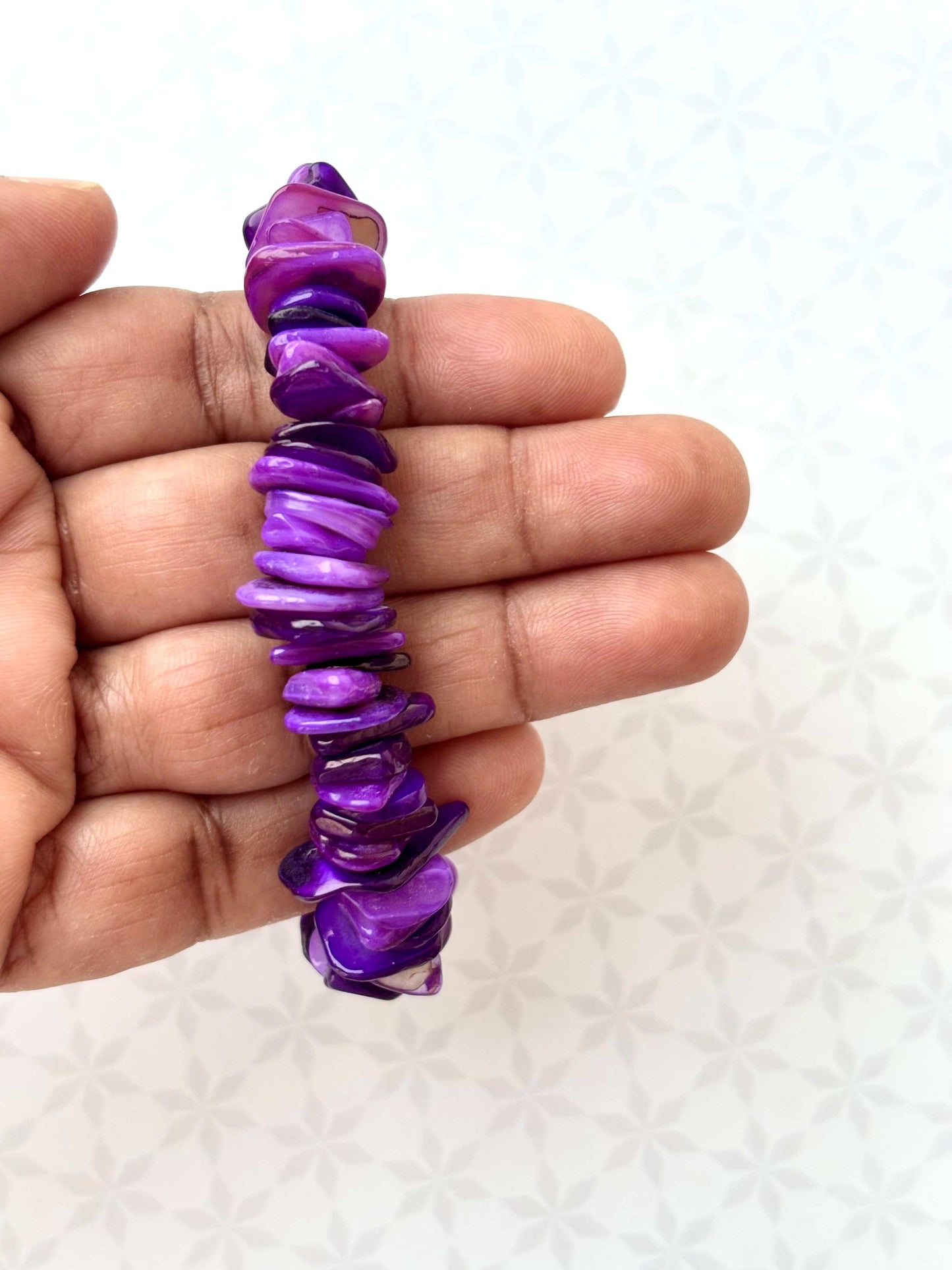 Purple Shell Chip Bracelet
