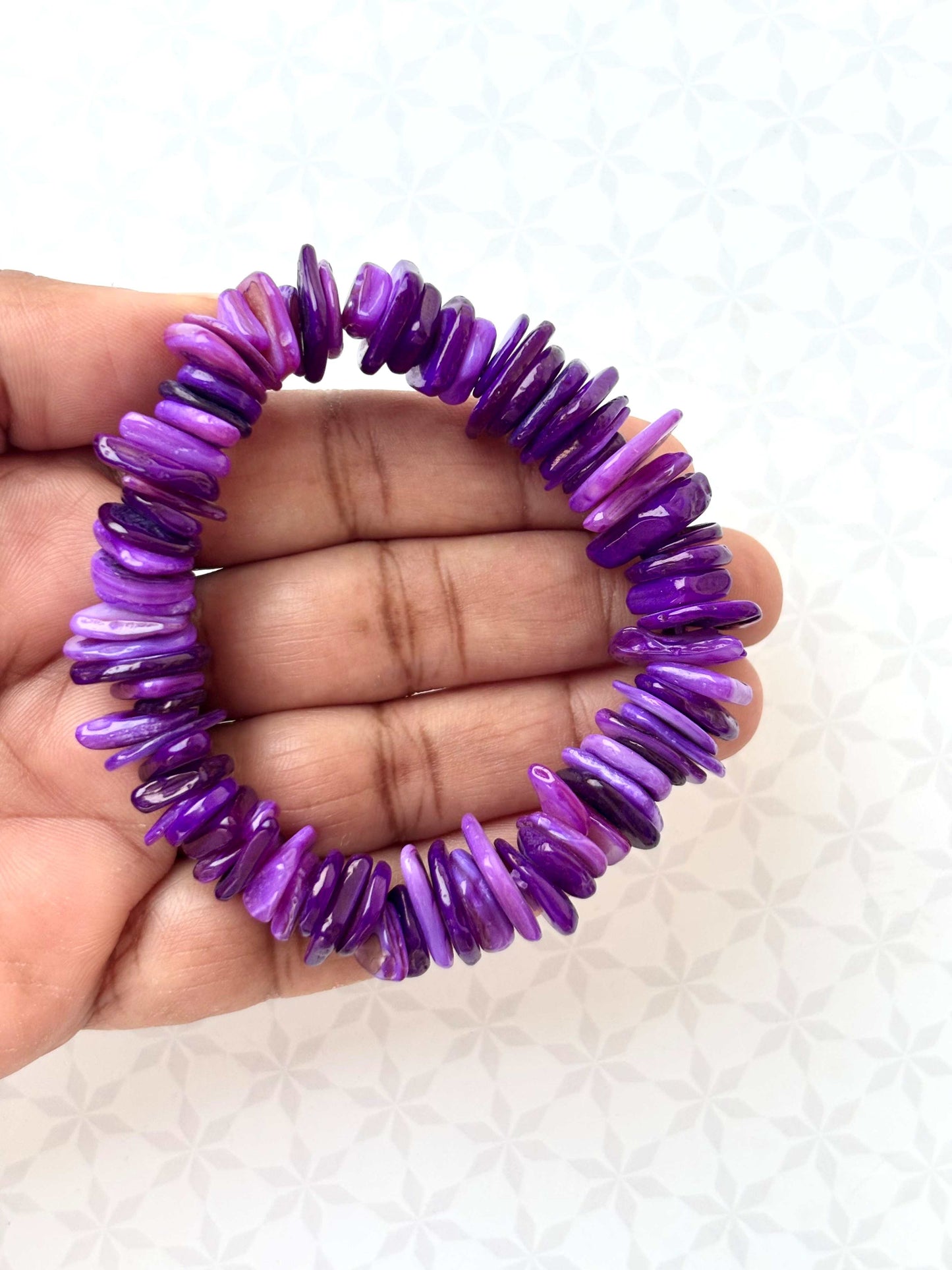 Purple Shell Chip Bracelet