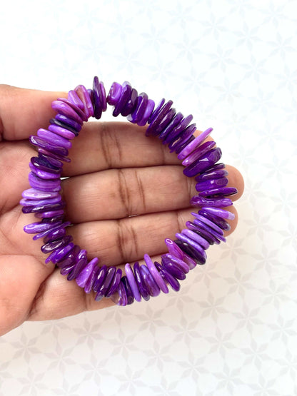 Purple Shell Chip Bracelet