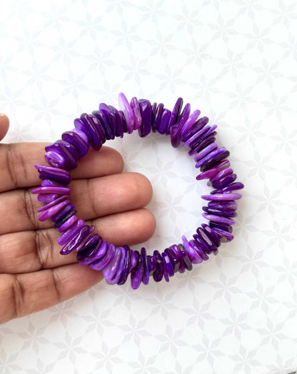 Purple Shell Chip Bracelet