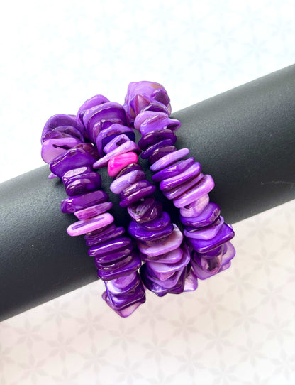 Purple Shell Chip Bracelet