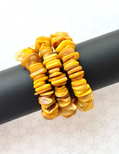 Amber Shell Chip Bracelet