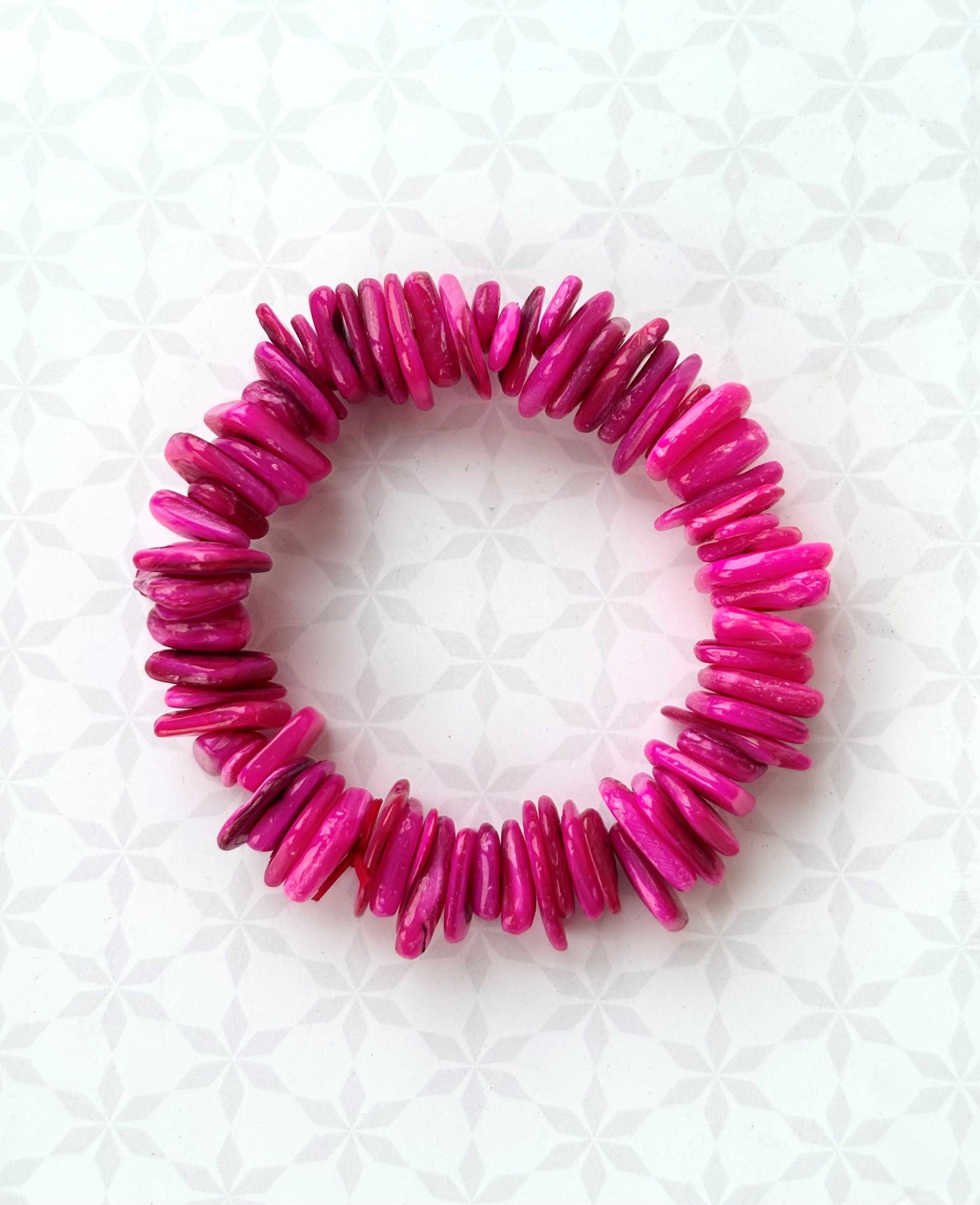 Hot Pink Shell Chip Bracelet