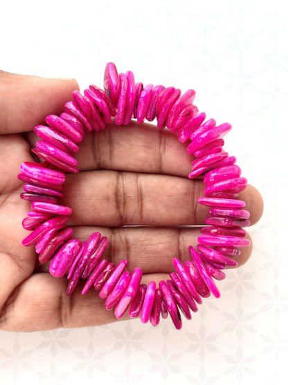 Hot Pink Shell Chip Bracelet