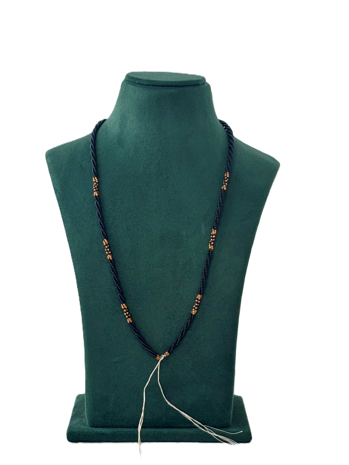 Black, Maroon and Gold Beaded Semi-Finished Chain Design 15
