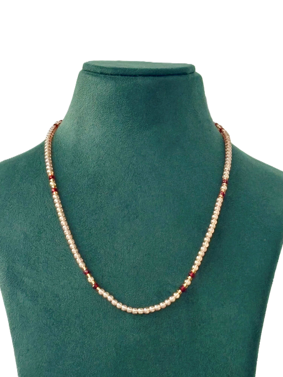 Champagne Beaded Crystal Finished Necklace