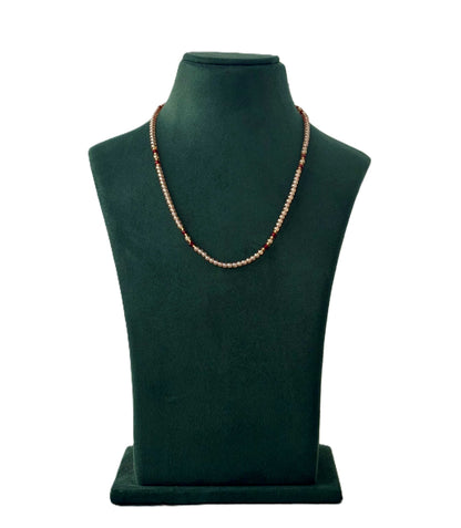 Champagne Beaded Crystal Finished Necklace
