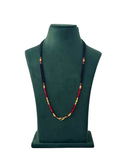 Black, Red, and Gold Beaded Semi-Finished Chain Design 20
