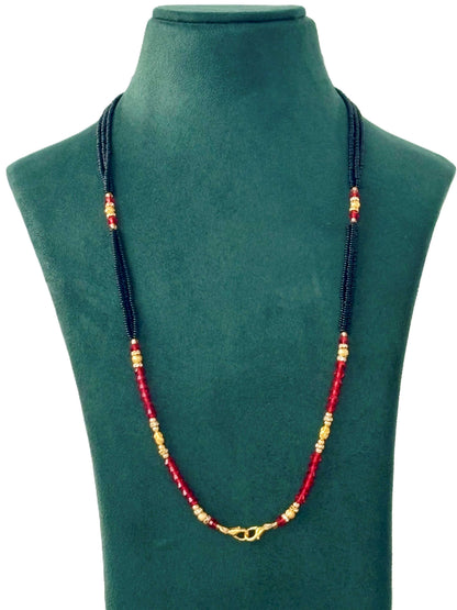Black, Red, and Gold Beaded Semi-Finished Chain Design 20