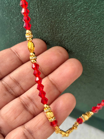 Black, Red, and Gold Beaded Semi-Finished Chain Design 20