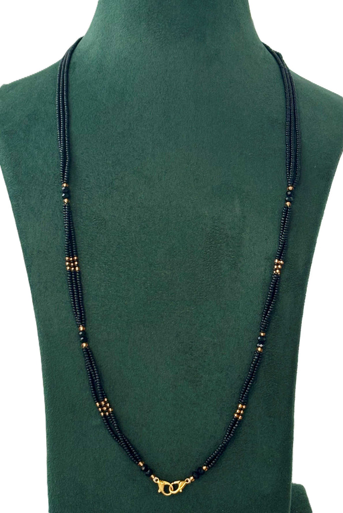 Black & Gold Multi-Strand Beaded Semi-Finished Chain Design 21
