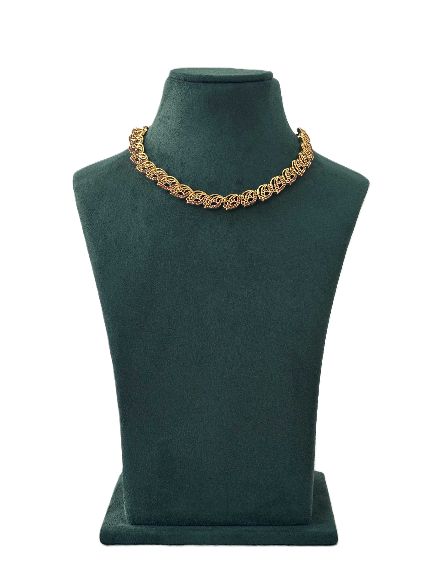 Gold-Plated Filigree Leaf Necklace Set
