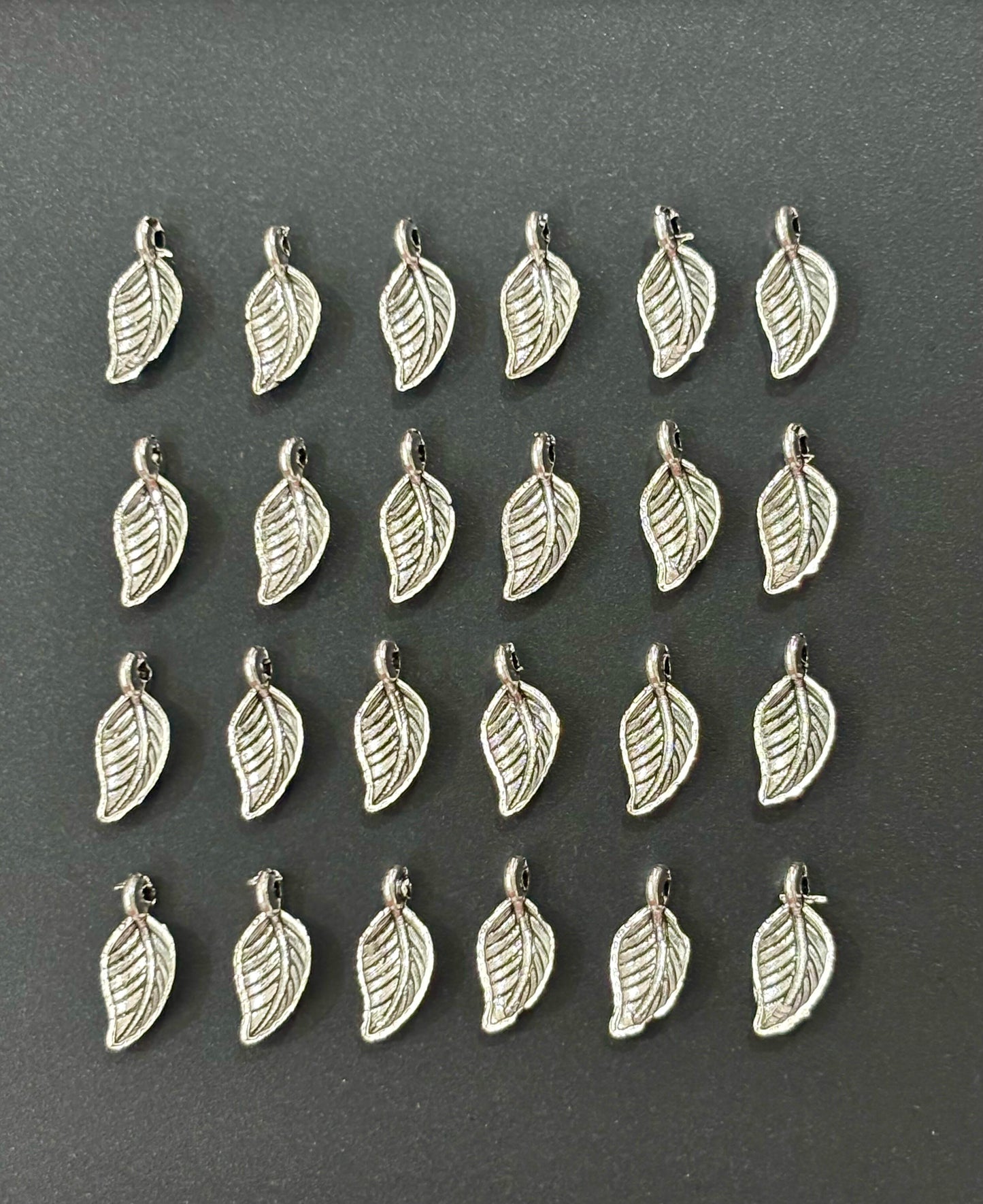 Detailed Silver Leaf Charms