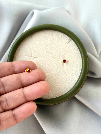 Minimalist Red Stone Gold-Plated Studs