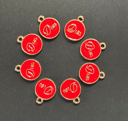 Four Pieces Enamelled Charms - Red Dior-Inspired Charms