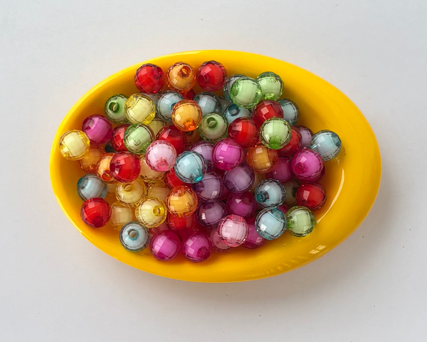 Large Translucent Faceted Colorful Beads
