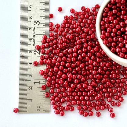 Red Pearl Beads 3MM