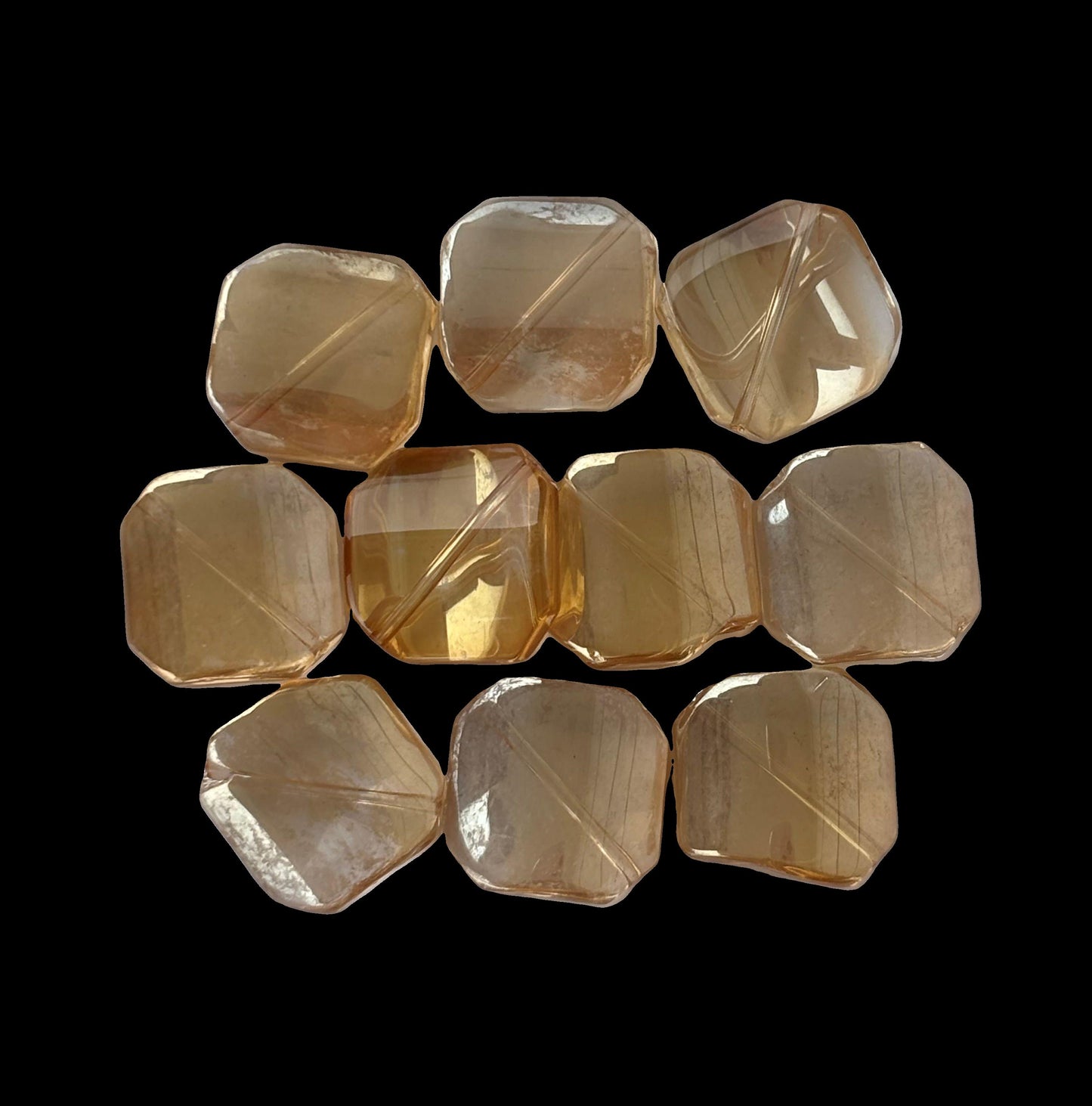 Champagne Glass Square Beads Bulk Pack for Jewelry Making