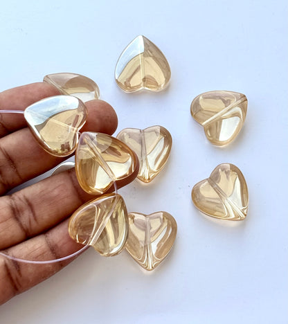 Champagne Glass Heart Beads for Jewelry Making