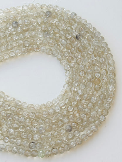 Light Grey Clear Crackle Beads 8MM