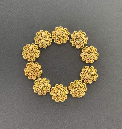 Floral Metallic Beads