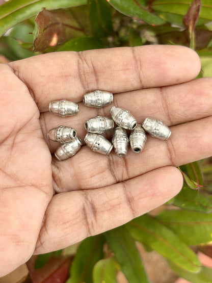 Conical Shape And Intricate Floral Detail Metal Beads