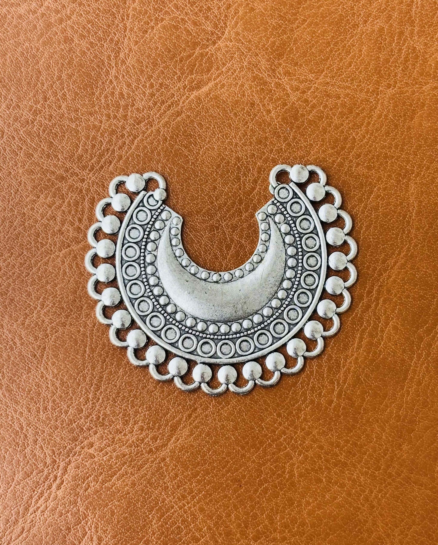 Sale - Handcrafted Oxidized Silver Crescent Moon Pendant