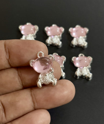 Two Pieces Pink Teddy Bear Charms
