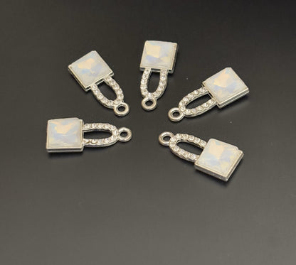 Two Pieces Iridescent Lock Charms