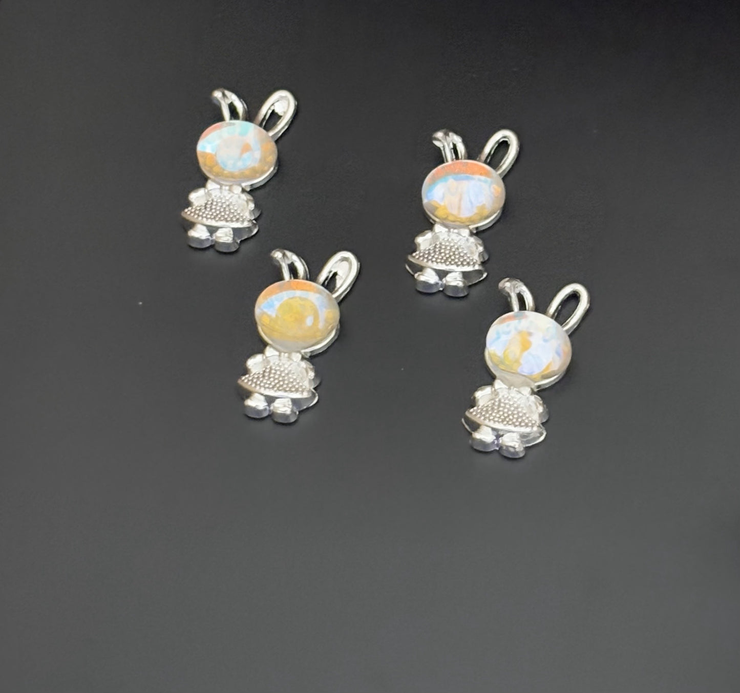 Two Pieces Transparent Bunny Charms
